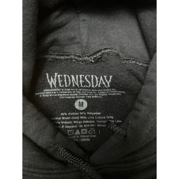 Goth-core Wednesday Addams Black Graphic Hoodie – Medium Netflix - Picture 4 of 4